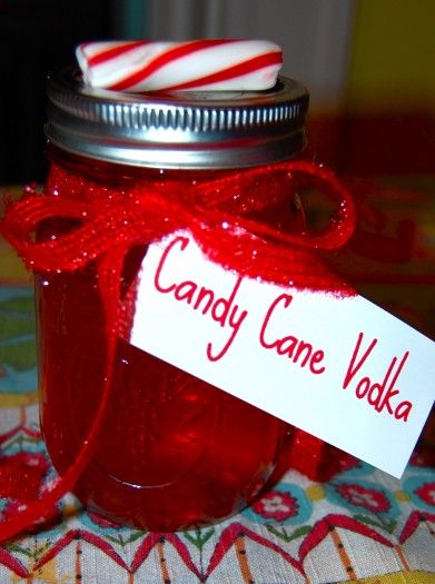 Christmas Presents Candy Cane Vodka, Tipsy Bartender, Flavored Vodka, Candy Cane Christmas, Jar Gifts, Homemade Christmas Gifts, Christmas Goodies, Adult Beverages, Candy Canes