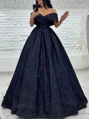 A-Line/Princess Jersey Ruched One-Shoulder Long Sleeves Floor-Length Dresses - Evening Dresses - Hebeos Champagne Gold Dress, Sweep Train Prom Dress, Sparkly Prom Dress, Prom Dresses Elegant, Prom Dresses With Pockets, Black Tie Gala, Blue Ball, A Line Prom Dresses, Candy Pink