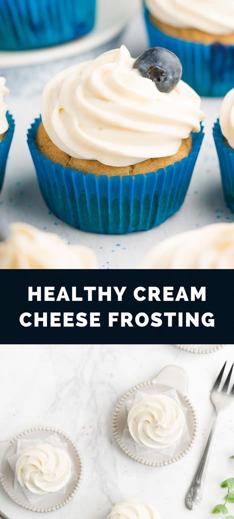 Clean Cream Cheese Frosting, Clean Eating Birthday Cake, Smash Cake Cream Cheese Frosting, Easy Healthy Frosting Recipes, Healthier Cupcakes For Kids, Healthy Decoration Ideas, Ww Cream Cheese Frosting, Sugarfree Frosting Cream Cheeses, Healthy Cream Cheese Frosting Recipe