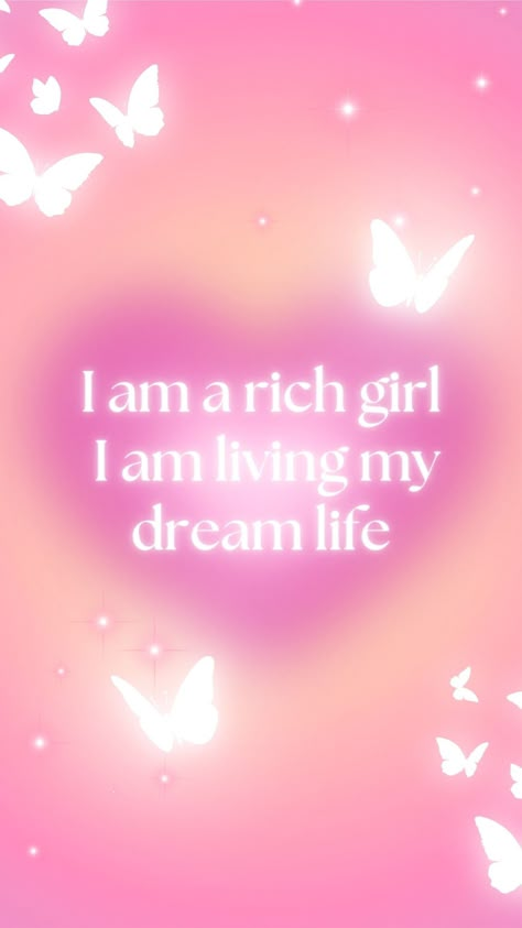 Rich Girl Affirmations | Aesthetic Affirmation Phone Wallpapers | Positive Quotes Im Rich Quotes, I Am Rich In All Areas Of My Life, Rich Girl Affirmations, I Am Rich Affirmations, Manifestation Ways, Luxury Affirmations, Birthday Manifestation, Rich Affirmations, Money Manifestations