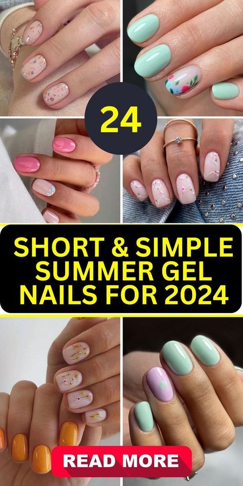 Dipped Nails Ideas Natural Nail, Cute Short Summer Nails Gel, Basic Gel Nails Simple, Gel Nails Ideas Short Simple One Color, Gel Nail Designs 2024, Summer Nail Designs Short Nails, Gel Nails Ideas Summer 2024, Summer Manicure Ideas Gel, 2024 Short Nails