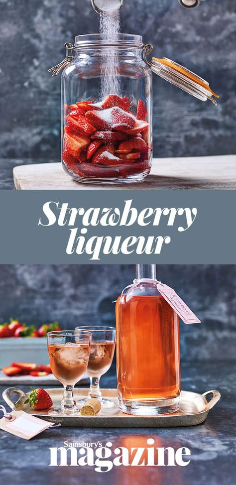 Follow our step-by-step guide to making your own strawberry liqueur - a luscious infused vodka, turned a delicate pink by summer fruits. Strawberry Liquor Recipes, Strawberry Liquor, Glow In The Dark Balloons, Vegan Beverages, Homemade Liqueur Recipes, Making Alcohol, Pear Martini, Strawberry Liqueur, Diy Alcohol