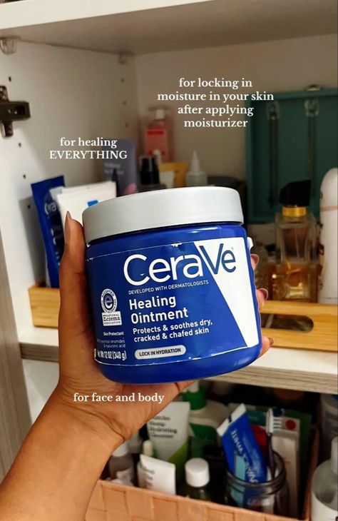 Self Care Products Acne, Skin Care Routine For Sensitive Acne Prone Skin, Healing Ointment Cerave, Noxzema Skin Care Routine, Noxzema Skin Care, Skin Facts, Healing Ointment, Skin Care Benefits, Extra Dry Skin