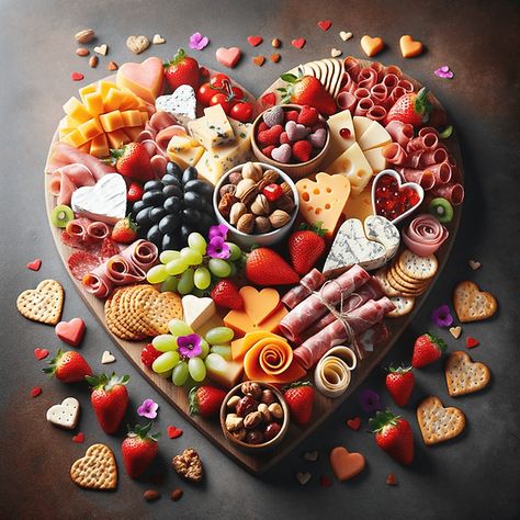 valentine charcuterie board - heart shaped board Heart Shaped Cheese Board, Heart Charcuterie Board Ideas, Butterfly Charcuterie Board, Heart Shaped Charcuterie Board, Valentine Charcuterie Board, Heart Charcuterie Board, Valentine Charcuterie, Charcuterie Board Inspiration, Charcuterie Appetizers