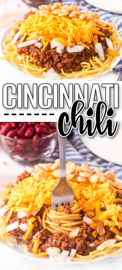 Crock Pot Cincinnati Chili, Cincinnati Chili Spaghetti, Pasta Garlic Parmesan, Chili Mix Recipe, Skyline Chili Recipe, Cincinnati Chili Recipe, Chili Spaghetti, Delicious Chili Recipe, Pasta Garlic