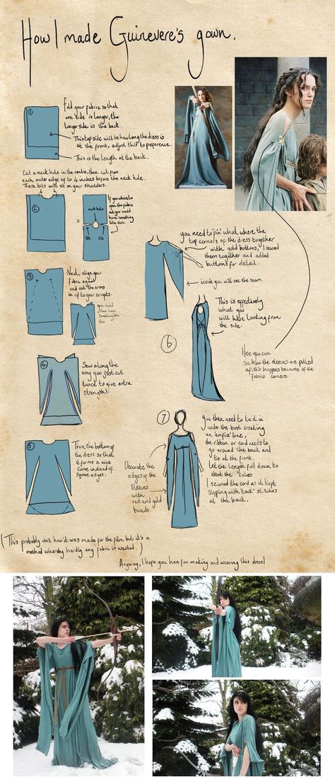 Super easy medieval or sorceress gown, witch gown from one piece of fabric. Witch Gown, Robe Diy, Diy Clothes Refashion, Stil Boho, Fabric Diy, Cosplay Tutorial, Medieval Costume, Dress Tutorials, Couture Mode