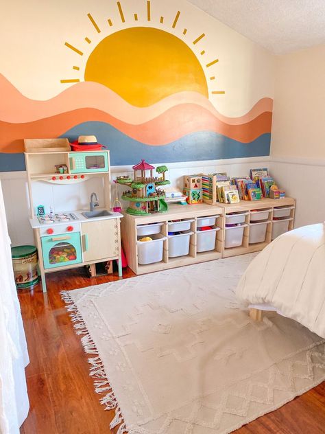 Playroom Paint Ideas, Room Decor Inspo Aesthetic, Sensory Playroom, Playroom Paint, Aesthetic Vintage Room, Room Decor Bedroom Aesthetic, Aesthetics Room Decor, Playroom Mural, Room Decor Ideas Aesthetic