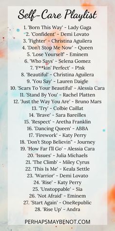 Selfcare Playlist, Self Care Playlist, Fighter Christina Aguilera, Empowering Songs, Positive Songs, Summer Songs Playlist, Song Lists, Image Positive, Music List