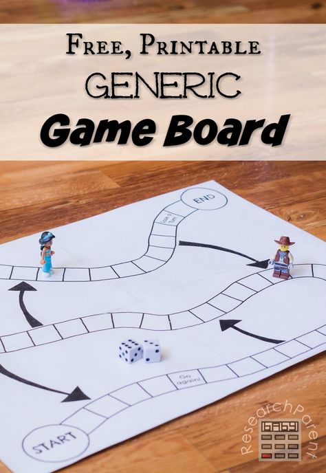 A free, printable, generic, game board template to use with any number of homemade board games. Large and small game board options available. via @researchparent Homemade Board Games For Kids, Board Game Project, Diy Board Games, Homemade Board Games, Board Games For Couples, Numbers Design, Board Game Party, Board Game Template, Math Board Games