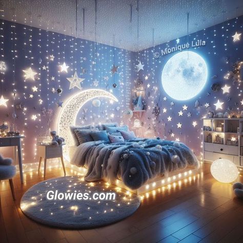 Moon Bedroom Aesthetic, Moon Bedroom, Navy Room, Spiritual House, Monique Lula, Decorating Room, Bedroom Theme, Beautiful Bedroom Decor, Ravenclaw Aesthetic