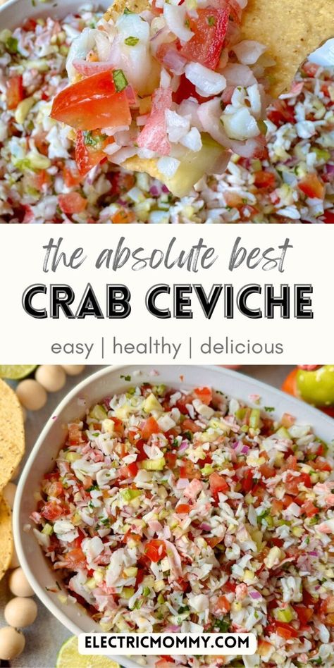 Crab Ceviche (Ceviche de Jaiba) Ceviche Recipe Shrimp And Crab, Imitatation Crab Recipe Ceviche, Crab Meat Ceviche Recipe, Jaiba Recipe Mexican, Ceviche Recipe Crab, Jaiba Recipe, Fresh Crab Recipes, Seafood Ceviche Recipe, Shrimp And Crab Ceviche Recipe