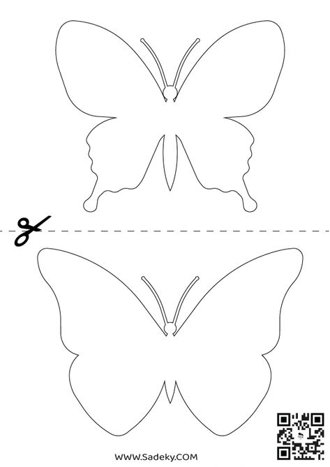 Free Printable Butterfly Body | Butterflies Template Patterns | Sadeky Felt Butterfly Pattern, Butterflies Template, Butterfly Printable Template, Handprint Butterfly, Body Templates, Printable Butterfly, Butterfly Outline, Butterfly Cutout, Butterfly Stencil