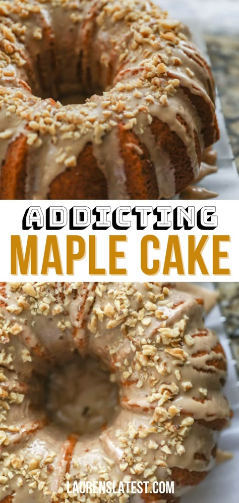 Maple Butter Cake, Maple Donut Cake, Maple Bundt Cake, Maple Nut Cake, Desserts With Maple Frosting, Maple Cinnamon Bread, Maple Bar Donut Birthday Cake, Deserts Made With Maple Syrup, Recipes With Real Maple Syrup