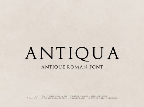 Antiqua - Antique Roman Font by GOICHA Antique Logo, Greek Font, Typography Tattoo, Yoga Story, Roman Fonts, Journal Fonts, Omerta Tattoo, Aesthetic Fonts, Font Inspiration