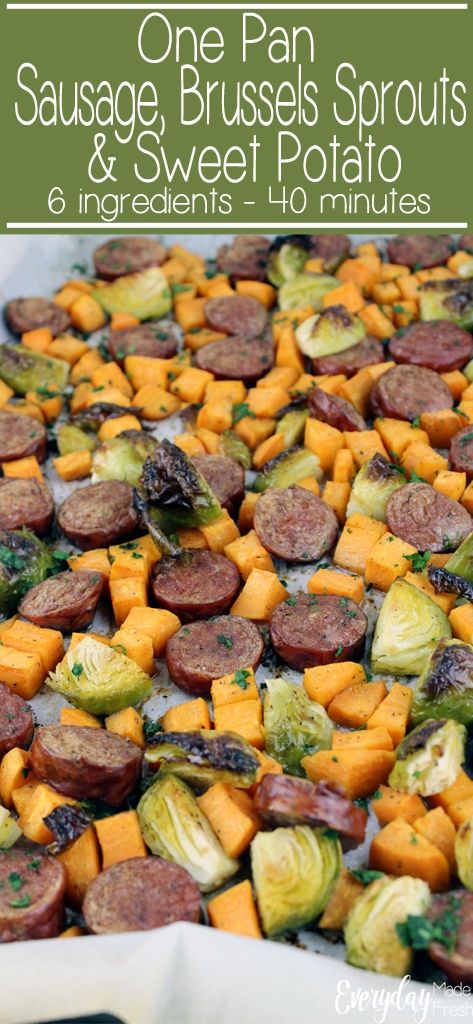 Apple Sausage Sweet Potato Skillet, Brussel Sprout And Sausage Recipes, Sausage Brussel Sprouts Sweet Potato, Brussels Sprouts Sweet Potato, Sausage Sweet Potato Skillet, Sausage And Sweet Potato Recipes, Sausage Brussel Sprouts, Sweet Potato And Brussel Sprouts, Sausage And Brussel Sprouts