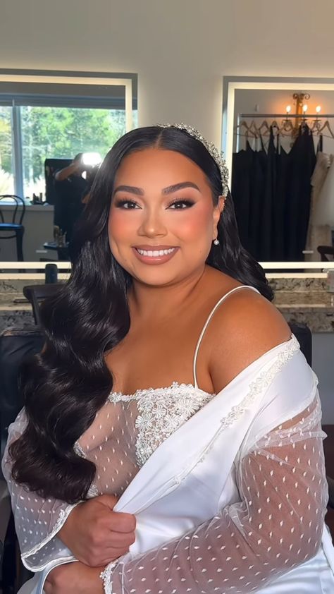 Plus Size Wedding Makeup Style, Plus Size Makeup Looks Wedding, Wedding Makeup For Brown Eyes Light Skin, Bridal Make Up Dark Skin, Bridal Make Up Mixed Race, Filipino Wedding Makeup The Bride, Wedding Makeup Dark Eyes, Bridal Makeup Mixed Race, Black Bridal Makeup Wedding Day