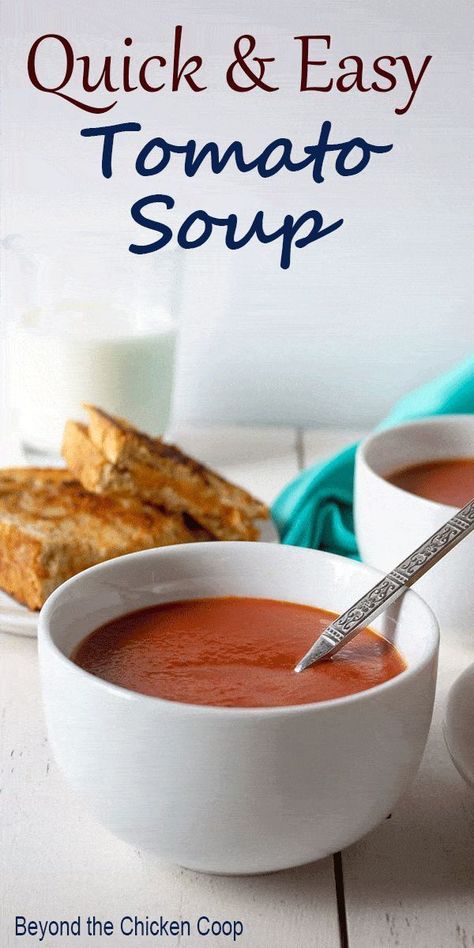 This recipe is a quick, delicious, creamy tomato soup. This homemade soup can be on the table in just ten minutes! Use tomato sauce and tomato paste along with a few seasonings to make this tomato soup! Easy Creamy Tomato Soup, Homemade Creamy Tomato Soup, Quick Tomato Soup, Tomato Soup Can, Creamy Tomato Soup Recipe, Easy Tomato Soup Recipe, Tomato Soup Easy, Tomato Soup Homemade, Canned Tomato Soup