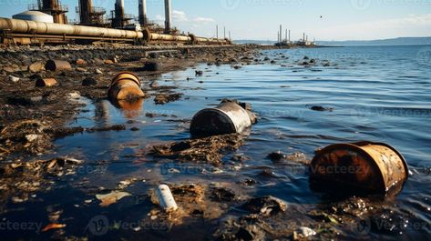 Contaminated water concept, Dirty water flows from the pipe into the river, sea, Water pollution, environment contamination, AI Generative Water Pollution Photography, Water Pollution Pictures, River Pollution, Sea Pollution, Effects Of Water Pollution, Pollution Pictures, Water Concept, Pollution Environment, Environment Pollution