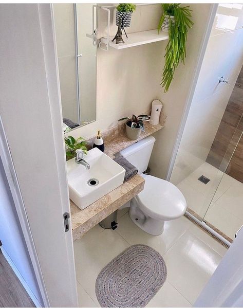 Small Toilet Design, Small Space Bathroom Design, Small Shower Room, Toilet And Bathroom Design, Small Bathroom Layout, Small Bathroom With Shower, Small Bathroom Interior, Small Space Bathroom, Bilik Air