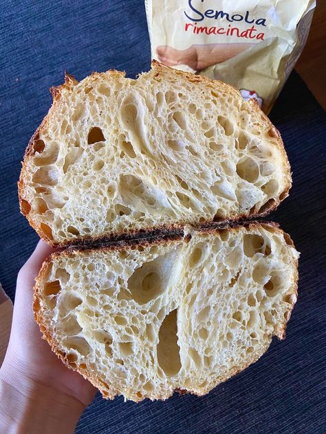 100% Semolina Sourdough Bread - Natasha's Baking Semolina Bread Recipe, Semolina Recipes, Semolina Bread, Semolina Recipe, Semolina Flour, Bread Yeast, Sourdough Bread Starter, Sourdough Starter Recipes, The Blob