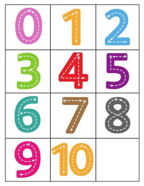 Free Printable Number Line 1-10, Colorful Numbers Free Printable, Number Printables Free Preschool 1-10, Printing Numbers 1-10, Free Numbers Printables, 123 Printables Free, 0-10 Number Activities, Totschooling Printables Free, Teaching Numbers Preschool Printables