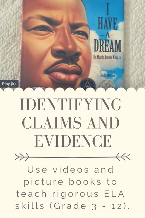 Identifying Claims and Evidence worksheets for middle school and high school students. Teach students ti identify argument, claims and relevant text evidence using videos, short films and silly picture books. Argumentative Mentor Text, Argumentative Text, Text Evidence Activities, Worksheets For Middle School, Claim Evidence Reasoning, Writing Mentor Texts, Reading Disabilities, Citing Evidence, Textual Evidence