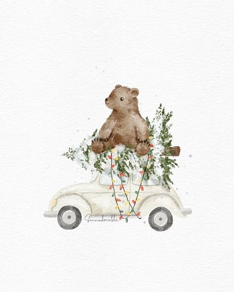 The Wallpaper, Christmas Mood, Christmas Illustration, The Bear, Watercolor Painting, Illustrator, Christmas, Instagram, Watercolour Painting