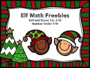 Elf Math Freebies Elf Math, Math Centers For Kindergarten, Elf The Movie, Library Christmas, Roll And Cover, Early Learning Ideas, Christmas At School, Elf Party, Math Preschool