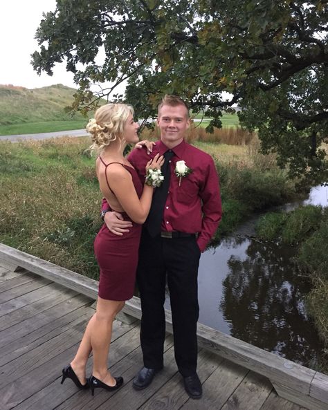 Classy homecoming burgundy wine couple Homecoming Burgundy Couple, Maroon And Black Hoco Couple, Maroon Homecoming Couple, Burgundy Hoco Couple, Maroon Hoco Couple, Matching Homecoming Couples, Homecoming Matching Couples, Burgundy Prom Couple, Couple Church Outfits