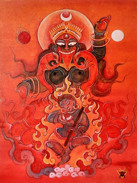 Kali Tattoo, Goddess Kali Images, Ma Kali, Kali Images, Kali Puja, Tantra Art, Durga Kali, Ancient Indian Art, Kali Maa