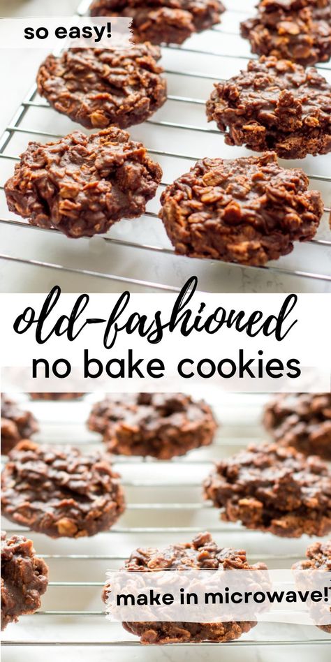 Cookies Recipes Microwave, Oatmeal And Peanut Butter, Microwave Recipes Dessert, Peanut Butter Chocolate Balls, No Bakes, Chocolate Peanut Butter Oatmeal Cookies, Peanut Butter Oatmeal Balls, Microwave Oatmeal, Chocolate No Bake