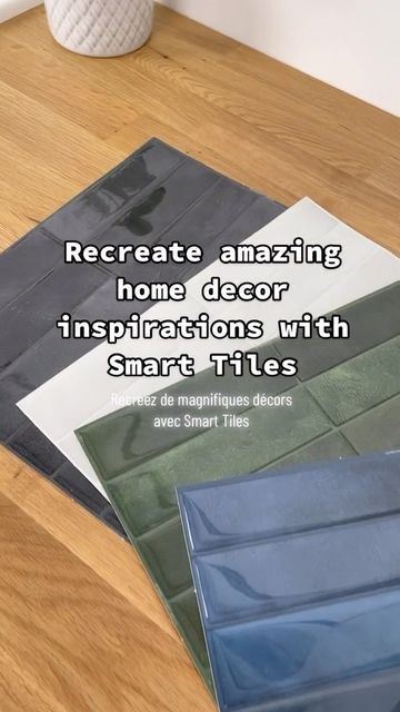 The Smart Tiles on Instagram: "DIY your dream home decor with Smart Tiles.————— Recréez votre décor de rêve avec Smart Tiles. #diyhomedecor #diy #smarttiles #peelandsticktiles" Smart Tiles Bathroom, Smart Tiles Backsplash, Tile Table, Smart Tiles, Instagram Diy, Kitchen Tiles Backsplash, White Kitchen Cabinets, Stick On Tiles, Kitchen Tiles