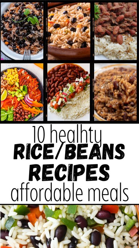 Bean Meal Prep Ideas, Veggie Red Beans And Rice Recipe, Beans And Rice Crockpot Recipes, Easy Bean Dishes, Clean Eating Bean Recipes, Brown Rice And Beans Recipe Healthy, Simple Beans Recipe, Healthy Dinner Recipes With Beans, Quick Rice And Beans