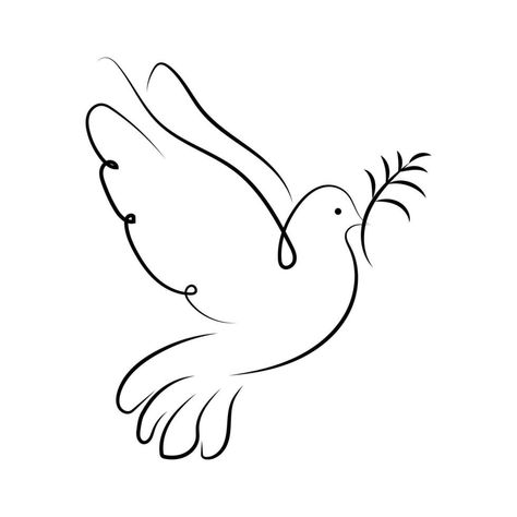 Symbol Of Peace, The Dove, A Symbol, Vector Art, White Background, Vector Free, Royalty, Royalty Free, Clip Art