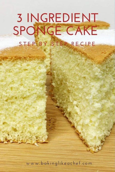 Simple Sponge Cake Recipe, Sponge Cake Recipe Best, Basic Sponge Cake Recipe, Simple Sponge Cake, Easy Sponge Cake Recipe, Italian Sponge Cake, Sponge Recipe, Best Cake Ever, Resipi Kek