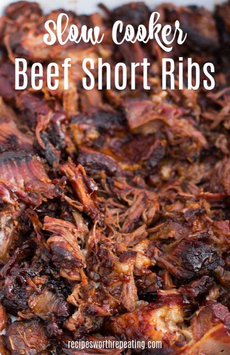 Short Rib Crock Pot Recipes, Short Ribs Recipe Oven Crock Pot, Slow Cook Short Ribs Crock Pots, Barbecued Beef Short Ribs, How To Make Beef Short Ribs, How To Cook Short Ribs Crock Pot, Slow Cooker Boneless Beef Short Ribs, Bone In Short Ribs Recipe Crock Pot, Boneless Beef Short Ribs Crock Pot