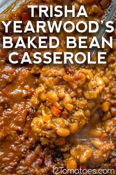 Trisha Yearwood’s Baked Bean Casserole Trisha Yearwood's Baked Bean Casserole, Bake Bean Casserole, Pork And Beans Casserole, Trisha Yearwood Baked Bean Casserole, Bean Bake Casserole, Pork And Bean Casserole, Baked Bean Casserole Recipes, Hamburger Baked Beans Recipes, Hamburger Beans Recipe