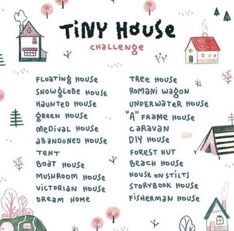 Art Journal Challenge, Storybook House, Underwater House, Come One Come All, Art Journal Prompts, Drawing Ideas List, Creative Drawing Prompts, Drawing Prompt, House Drawing