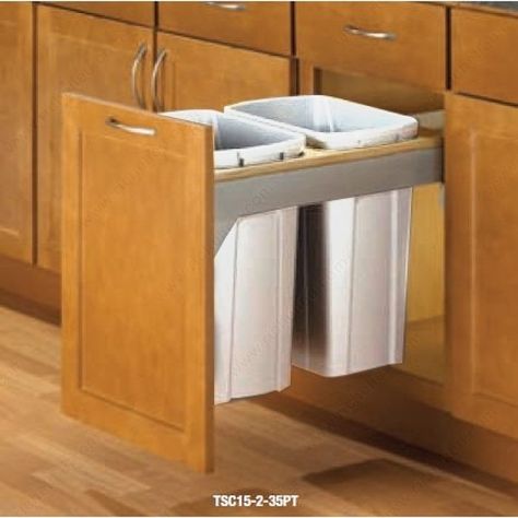 Find the largest offer in Pull-out Waste Bins like Soft-Closing Top-Mounting Waste Bin - 2 x 35 qt. at Richelieu.com, the one stop shop for woodworking industry. Under Sink Ideas, Sink Ideas Kitchen, Recycle Organization, Trash Drawer, Evergreen Kitchen, Pull Out Trash Cans, Face Frame Cabinets, Kitchen Center Island, Main Kitchen