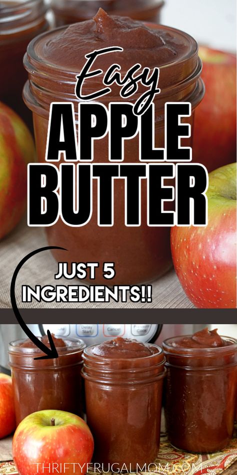 Homemade Apple Butter Recipe, Easy Apple Butter, Instant Pot Apple Butter, Apple Recipes Easy Healthy, Butter Recipes Homemade, Apple Butter Crock Pot, Apple Recipes Healthy, Homemade Apple Butter, Apple Butter Recipe