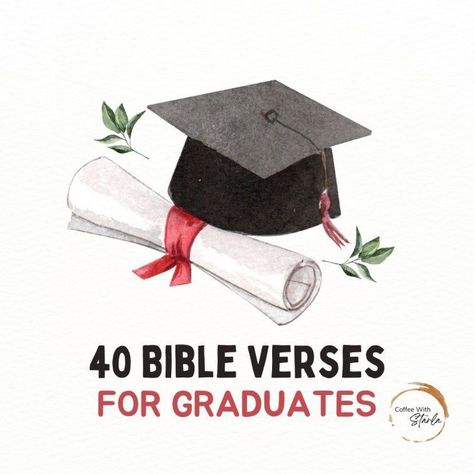 40 uplifting Bible verses for graduates to encourage them in this season of their life. Write them on your graduation caps! Bible Verse Yearbook Quotes, Graduation Scripture Quotes, Graduation Qoute Instagram, Graduation Bible Verses Scriptures, Bible Verses For Seniors In High School, Bible Verse Senior Quotes, Senior Quotes Bible Verses, Bible Verse For Graduation, Verses For Graduates