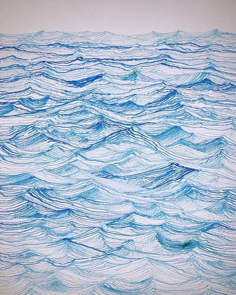 Ocean Surface Drawing, Ocean Sketchbook Page, Ocean Ink Drawing, Sea Illustration Waves, Sea Sketch Ocean, Sea Line Drawing, Ocean Pencil Drawing, Ocean Water Drawing, Sea Aesthetic Drawing