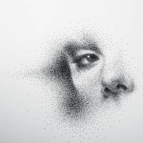 A Look that says a Thousand Words. Delicate looking Stippling Drawings. Click the image, for more art by Eric Wang. Pointalism Art, Stylo Art, Stippling Drawing, Dotted Drawings, Stippling Art, Pen Art Drawings, Dark Art Drawings, Dot Art Painting, Pencil Art Drawings