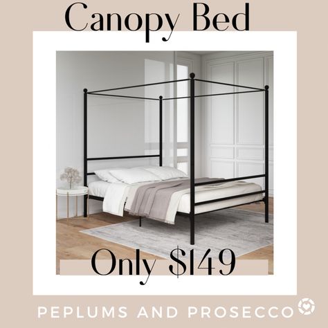 Bed on sale, canopy bed, bedroom decor, holiday home decor Follow me in the @LIKEtoKNOW.it shopping app to shop this post and get my exclusive app-only content! #liketkit #LTKhome #StayHomeWithLTK @liketoknow.it http://liketk.it/31irZ Canopy Bed Bedroom, Metal Canopy, Bed Bedroom, Canopy Bed, Beds For Sale, Farmhouse Bedroom, Shopping App, Holiday Home Decor, Holiday Home