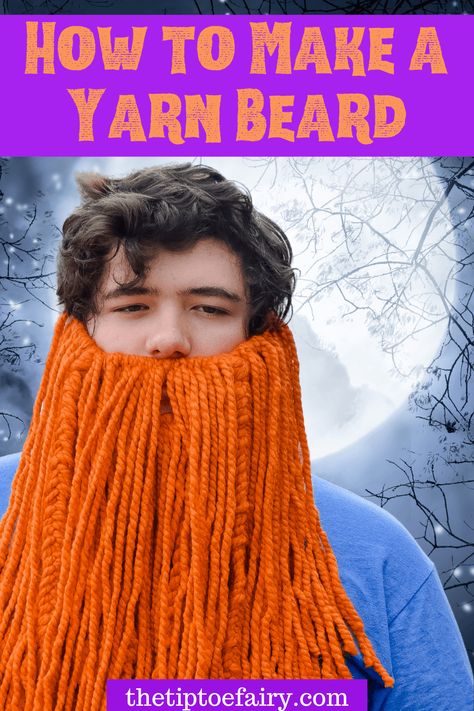 Diy Beard Costume Kids, Wizard Costume For Kids, Kids Viking Costume, Beard Halloween Costumes, Shrek Jr, Yarn Beard, Crochet Beard, Beard Costume, Hobbit Party