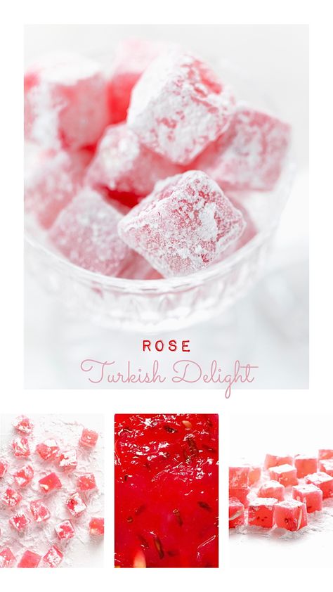 There is something so enchanting about Rose Turkish delight. Maybe it’s the texture, or the pretty pink color. Every time I have encountered this rose-scented confection, I have always been tempted. Rose Turkish Delight Recipe, Rose Turkish Delight, Turkish Delight Recipe, Wooden Spatula, Pink Foods, About Rose, Food O, Turkish Delight, Cream Of Tartar