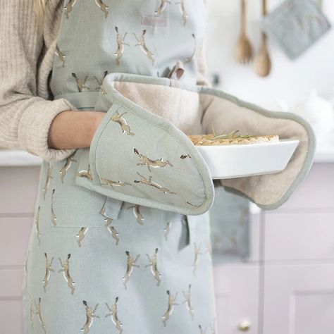 Boxing Hares, Sophie Allport, Interior Textiles, How To Hang Wallpaper, Oven Gloves, Kitchen Gloves, Aprons Patterns, How To Clean Iron, Apron Designs