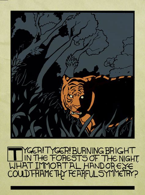 William Blake, The Tyger, Songs of Experience The Tyger William Blake, Fill The Bucket, Festival Website, National Poetry Day, Songs Of Innocence, Poetry Day, Typeface Font, William Blake, Jigsaw Puzzles Online