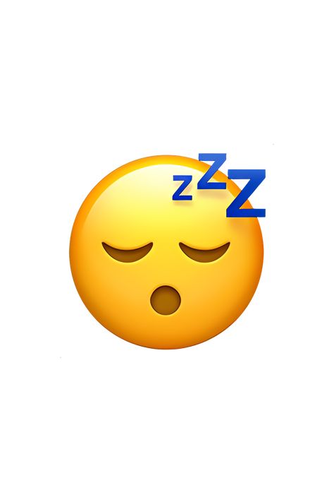 The sleeping face emoji 😴 depicts a yellow face with closed eyes and a peaceful expression. The face is tilted to one side, with a small, blue, puffy cloud above its head, indicating that it is sleeping soundly. The mouth is slightly open, and there are three Z's above the head, indicating that the person is snoring. The overall appearance of the emoji is relaxed and content, conveying a sense of deep sleep and relaxation. Sleeping Emoji Faces, Sleepy Emoji Faces, Sleep Emoji Drawing, Emoji Stickers Iphone Png, I Phone Emoji Png, Sleepy Emoji, Sleep Stickers, Sleep Icon, Sleeping Sticker