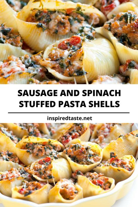 Stuffed Shells Beef, Stuffed Shells With Spinach, Tomato And Ricotta, Sausage Stuffed Shells, Easy Stuffed Shells, Recipe With Sausage, Chicken Stuffed Shells, Spinach Stuffed Shells, Dried Pasta